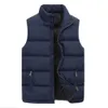 Men's Vests Jacket Winter Warm Coats for Men Thickened Stand Collar Down Vest Oversized Jackets Puffer Sleeveless Zipper Coat 231206