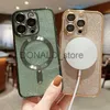 Obudowy telefonu komórkowego dla Magsafe Dealsroplate Lens Protector Case na iPhone 15 11 12 13 14 Pro Max Plus Bezprzewodowy zderzak Glitter Cover J231206