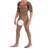 Mannen Bling Nachtkleding Lingerie Strass Bodysuit Plus Size Mannelijke Ondergoed Exotische Nachtjapon Sexy Kostuums Body Kousen