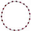 Wisiorki 2023 Moda Wysokiej jakości cyrkon Ruby Sterling 925 Srebrny naszyjnik dla kobiet luksusowy kryształowy impreza Prezenta