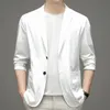 Mens Suits Blazers M7XL Spring Summer Plus Size Men Blazer Fit Sunscreen Casual Thin Suit Jacket Black White Green Coat 231206