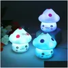 Décoration de fête Creative Colorf Champignon Chambre Décor Décoration De Fête Mini Sile Slee LED Lumières Pour Chambre D'enfant Drop Livraison Maison G Dh4Xq