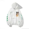 Hoodies Sweatshirts قبالة سترة الموضة سترة مطلية Arrow Crow Stripe Hoodie وقمصان النساء الجدة السوداء البيضاء