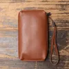 Wallets Genuine Leather Leisure Man With Long Purse Soft Hand Zipper Money Chuck Layer Cowhide Bag Cell Phone