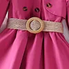 Robes de fille Robe de fille 4-7 ans petite fille Rose rouge robe trench à manches longues mode fille coréenne loisirs vacances grèce 2312306