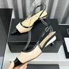 Damen-Slingback-Kleiderschuhe, spitze Sandalen, klassisches Co-Lackleder, niedrige Absätze, 3,5 cm, Slides, verstellbare Schnalle, Hochzeitsschuh, gesteppte Textur, Outdoor-Freizeitschuh