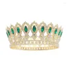 Hårklipp avancerade europeiska och amerikanska Golden Crown Multi-Color Round Pageant lyxig huvudbonad Birthday Bridal Tiaras Kvinna