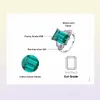 Ювелирные изделия роскошь 5 9ct создано изумрудно -коктейльное кольцо 100 настоящие 925 серебряных колец для женщин