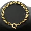 Chain Gold Color Belcher Bolt ring Link Men Women Solid Bracelet Jewllery in 1824cm Length 230710