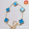 Van Clover Bracelet Fashion Classic Clover Bracelet Good Luck Double Sided Five Flowers Bracelet 18k Non Fade Jewellery Gift