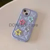 Mobiele telefoon hoesjes Koreaans schattig kleur ster geruit patroon telefoonhoesje voor iPhone 15 Pro 11 12 13 14 Pro Max Cover schokbestendig siliconen hoesjes voor vrouwen J231206