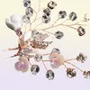 Nyaste persikan Blossom Crystal Hair Comb 2st hårnålar för kvinnor bröllopshuvudstycken hårtillbehör smycken ornament JCH1955063318
