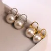 Boucles d'oreilles Style coréen pour femmes, bijoux en perles de verre baroques simples, tendance 2023
