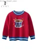 Cardigan GFMYChildren's Cartoon Sweater New Year Pure Cotton Pullover Girl's Knitwear Christmas Day Top 1-6 Years Korean Style Tops Q231206