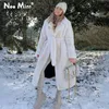 Femmes fourrure Faux luxe hiver Long pardessus surdimensionné revers ceinturé lapin manteau veste femme grande taille vêtements d'extérieur manteaux en peluche 231205