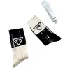 Hosiery Socks European high-end women's socks with glue letters and color matching double needle mid length socks fashionable designer style trendy dirty 2CZ3