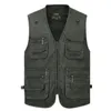 Gilets pour hommes 2023 Gilet de pêche multi-poches pour hommes en coton lavé 231206