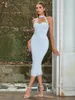 2024 Damenmode-Kleid, Runway-Kleider, Damen-Balman-Stil, Knopfdekoration, Verbandkleid, elegantes Slim-Fit-Kleid