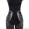 Ceintures Femmes Sexy Jambe Chaîne Harnais Jarretière Taille Corset Ceinture En Cuir Harnais Taille Cuisse Harnais Vêtements Accessoire R231206