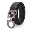 Designer Feragamo Belt Belt Men's New Leather 8-Line Buckle Men's Cowhide Smooth Buckle Business Pants Belt Men's High-end Dålig slät spänne 2024