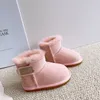 Winter Childrens Boys Girls Snow Boots Sheep Skin Wool Integrated Velcro Girls Cotton Shoes For Infants And Young Children