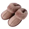 Sandales de qualité supérieure 2023, pantoufles en fourrure de mouton naturelle, pour femme, hiver, chaud, intérieur, laine douce, maison, 231206