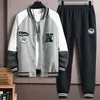 Mens Tracksuits Ankomst Super Large Fashion Contrast Baseball Jacket Spring Autumn Set Sweatpants Plus Size 4XL6XL 7XL 8XL 9XL 10XL 231206