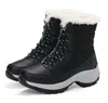 冬用ブーツ防水ブーツ女性スノーブーツぬいぐるみ温かい足首ブーツ女性冬の靴ブーティーボタミー