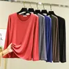 T-shirts pour femmes printemps et automne 2023 Coton modal Colon à manches longues T-shirt Slim sous-couche polyvalente