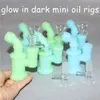 Glow in dark siliconen bong waterleidingen siliconen booreilanden mini bubbler bong waterpijpen gratis glazen kom nectar collector dabber gereedschap ZZ