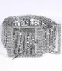 Hitie High Quality Rhinestones Belt for Women Female Luxury Silver Crystal Diamond Waist Chain Wedding Belt Pin Metal Buckle Q0625777423