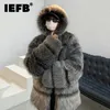 Men's Fur Faux Fur IEFB-Manteau a Capuche en Coton pour Homme Veste en Fourrure Rayee Solide Personnalisee Automne-Hiver 24A1118 231205