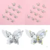 Nagelkonstdekorationer 10st charms strass gyllene silver diamant hantverk legeringsmaterial