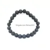 Bracciale in rilievo di perline di pietra lavica nera da 8 mm Bracciale fai da te Roccia Diffusore di olio essenziale per le donne Braccialetti di gioielli con consegna di goccia Dhiwp