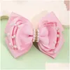 Accessori per capelli Fermagli per fiocco di perle dolci Boutique Forcine per capelli con strass rosa Bowknot Strumenti per lo styling per ragazze Copricapo Bambini Consegna a domicilio Baby Dhupc