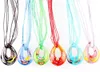 Pendant Necklaces Fashion Wholesale 6pcs Handmade Murano Lampwork Glass Mixed Colorful Big Drop Millefiori Pendants Charms