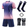 Other Sporting Goods Adult Football Jerseys Shorts Socks1Pair Shin guards Pads Childrens Soccer Clothes football Men Training Kits Clothing 231206