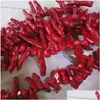 Shell, Bone, Coral 1Strand/Lot Round Red Coral Beads Natural Stone Fashion Jewelry For Making Diy Bracelet Necklace Drop Delivery Jewe Dhohe