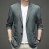 Ternos masculinos blazers terno jaqueta verão ultrafino respirável alta elástica leve gelo seda proteção solar casual masculino 231206