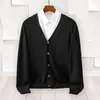 メンズセーターニットVネックカーディガンスーツパンツvネックセーターコート付きシングルブレストボタンと秋のための固体色