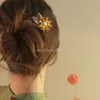 Peigne à cheveux rétro coloré en Faux cristal, ornement de cheveux à fleurs, pince à cheveux de mariée, coiffure de fête élégante pour femme