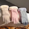 Five Fingers Gloves Plush Winter Women Full Finger Mittens Fashion Cute Furry Warm Mitts Outdoor Sport Female Touchable 231205