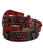 Western Cowboy Bling Bling Bunter Kristall-Strass-Gürtel Totenkopf-Conchos-Nietengürtel Drei abnehmbare Schnallen für Damen und Herren1155538