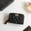 Designer Wallet CC Purse Channel Credit Card Holder Cardholder Short Zipper Womens Lambskin Caviar Leather Women Fashion Classic Purses Fencefinds