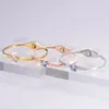 Brazalete Pulseras de circonio cúbico de alta calidad para artículos de joyería a prueba de agua de acero inoxidable 316l para mujer