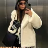 Женское меховое пальто из искусственного меха Manteau en fausse fourrure ceinture blanc pur pour femme Veste en peluche moelleuse pardessus chauds mode de 231205