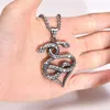 Pendentif Colliers 24 '' Gothique Double Serpent Wrap Collier Vintage Religieux En Acier Inoxydable Pull Hip Hop Punk JewelrPend281Y