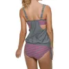 Traje de baño para mujer Mujeres con cordones Tankini a rayas Bikini Conjunto de dos piezas Traje de baño Traje de baño Playa de verano