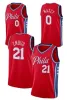 Anpassade barn ungdomar Tyrese Maxey Basketball Jersey Navy Blue Joel Embiid Men Jersey Allen Iverson Sixer Matisse Thybulle City White Edition Retro Shirt Blue Jerseys