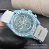 Watcher Watches Watches Co تحمل علامة Lunar Planet البلاستيكية ساعة النجوم نفس النمط Men's Watch Fashion Quartz Swiss Plastic Watch